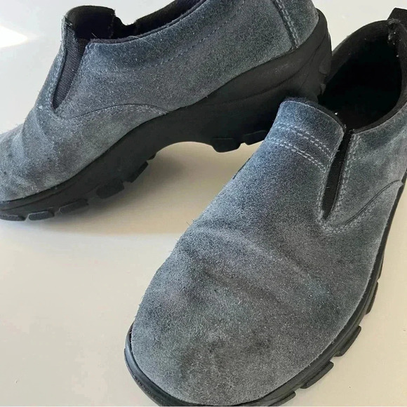 Lands End All Weather Suede Moc Slip On Shoes - Blue Size 7 GUC, see photos - Picture 2 of 7